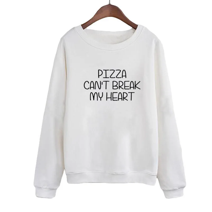 

Sudaderas Mujer Fashion Print PIZZA CAN'T BREAK Letters Sweatshirt Casual Women Autumn Hoodies