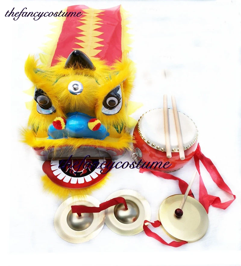 2-5 age 12 inch Kid Lion Dance gong Drum thefancycostume Mascot Costume Cartoon Props Play Parade Outfit Sport Traditional