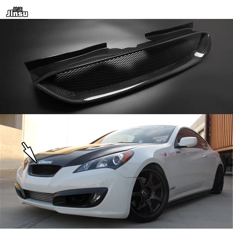 Not logo grille For Hyundai Rohens Coupe 2009 - 2011 Genesis Coupie 2.0T 3.6L Car front bumper Carbon fiber air inlet grill