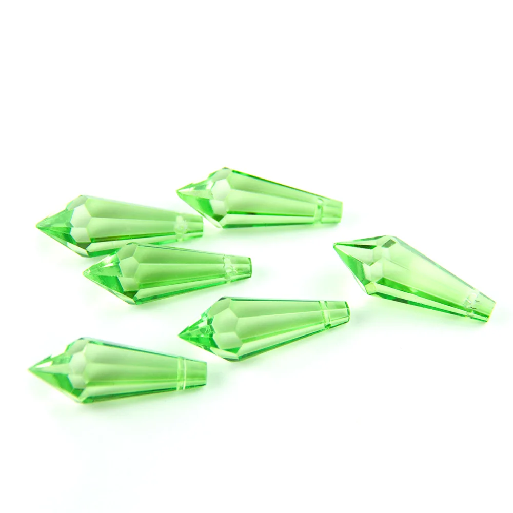 Imagem -03 - Pingente de Gota de Cristal Verde Icicle para Lustres de Vidro Pendurado Peças para Decoração de Casa 38 mm 63 mm 76 mm Lt.