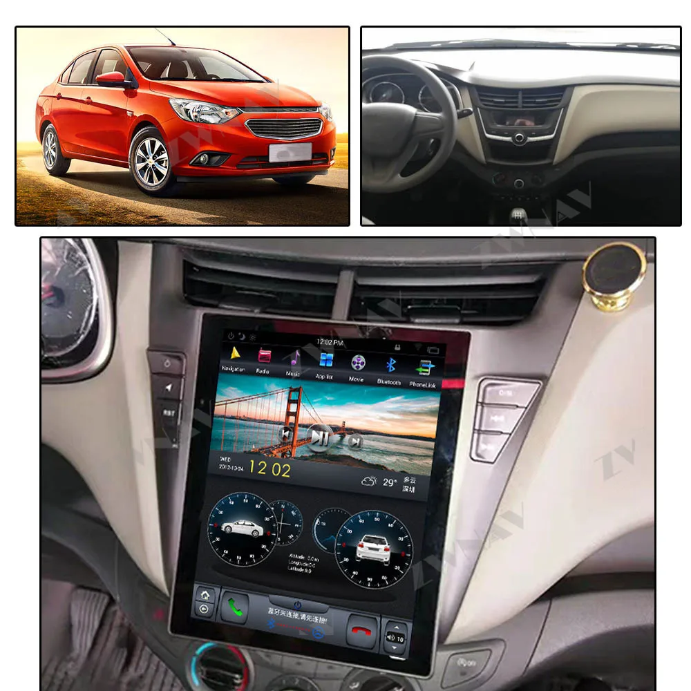 For Chevrolet sonic sail 2015- 2019 10.4''Tesla Android 9.0 PX6 4+64GB voice control Built-in CARPLAY Car Radio GPS Navigation