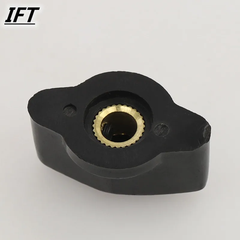 3pcs x Black Plastic Rotary Switch Knobs Cpas 6mm Dia Shaft Hole