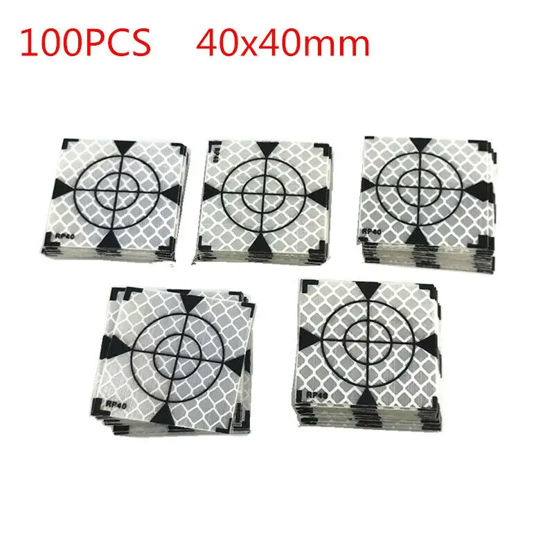 50pcs 30/40/50/60/80mm Total Station Reflector Sheet Reflective Tape Target Survey Geography Reflector Target Reflective Sticker