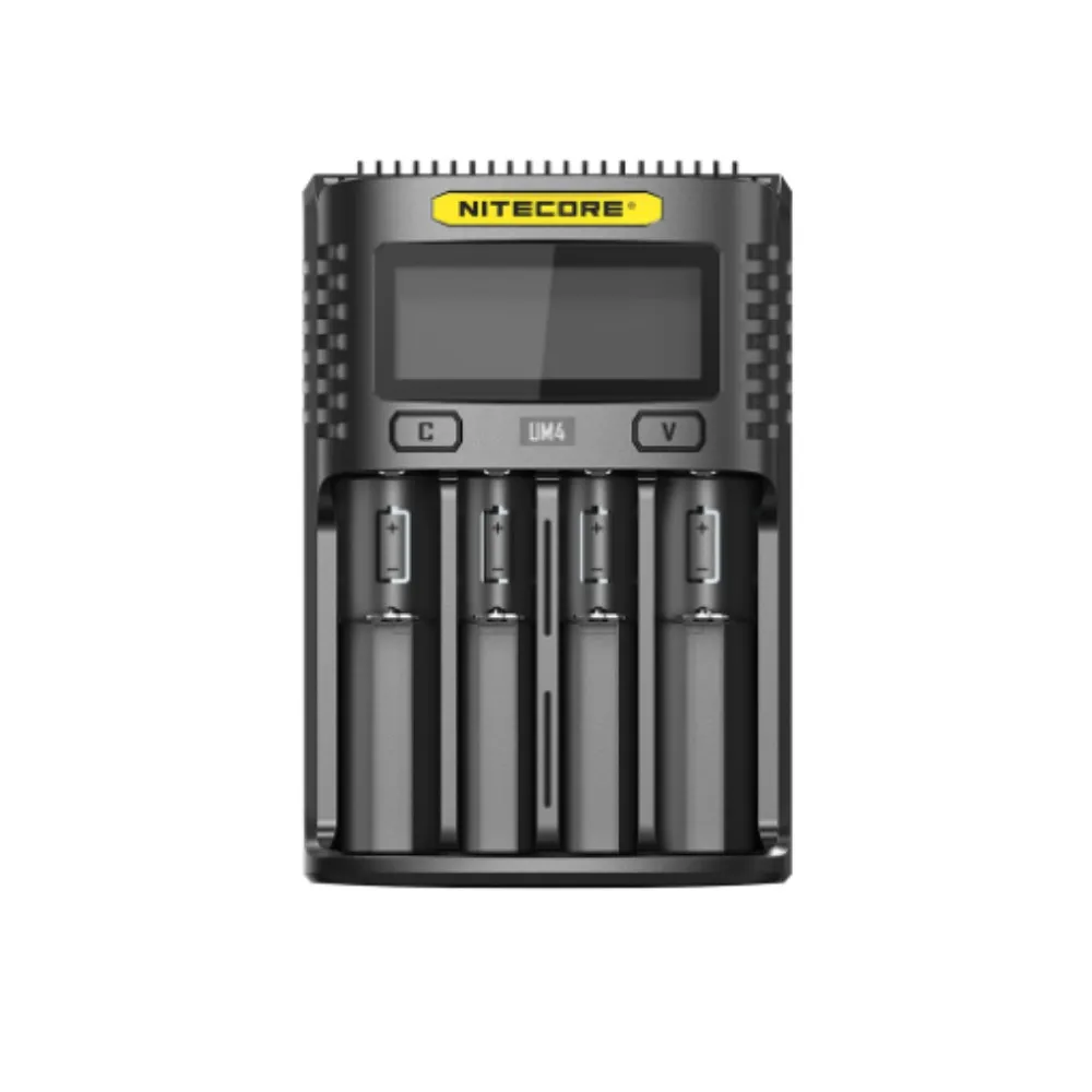 NITECORE UM2 UM4 Automatic Universal Quick Charger Intelligent USB Dual-Slot Charger LCD Display Li-ion IMR Battery 18650 21700