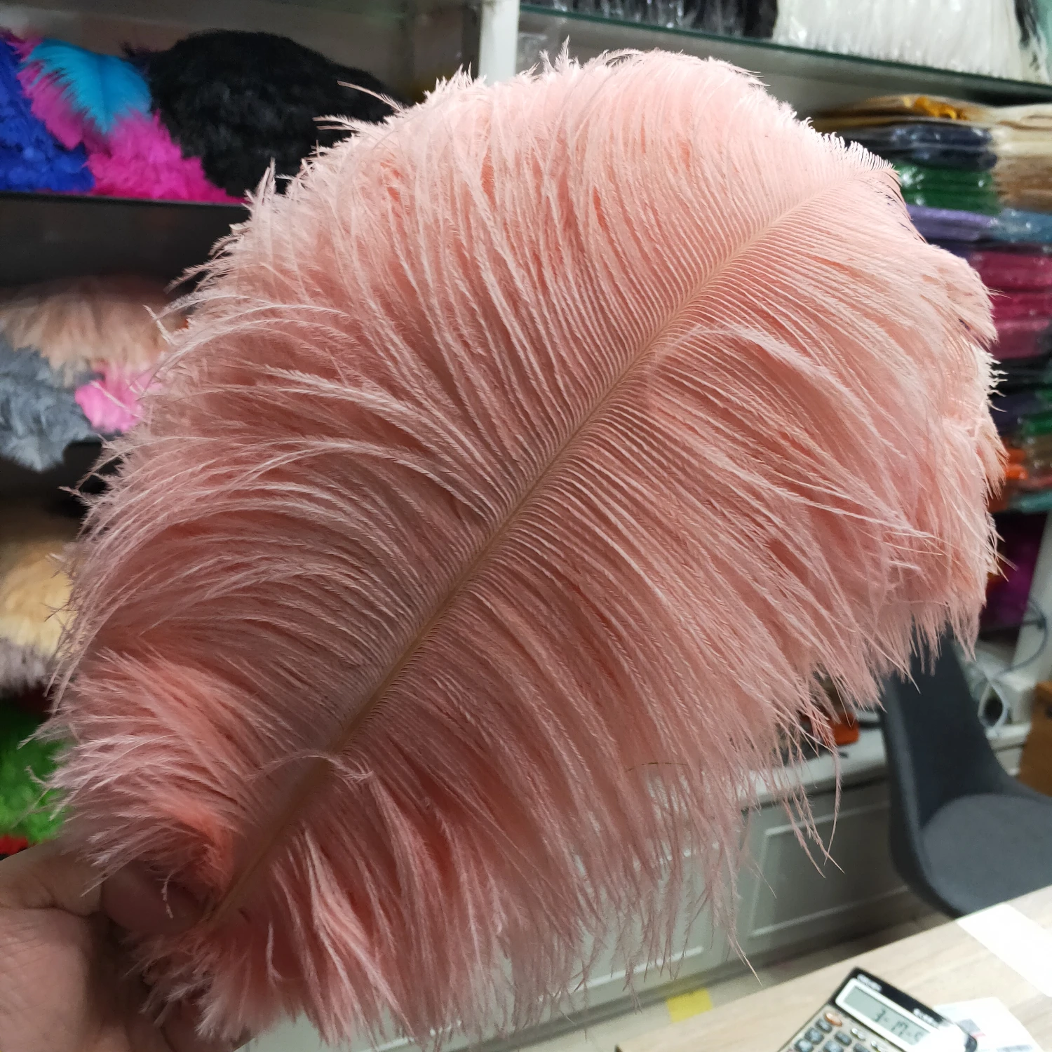 

100pcs / Lot Light Pink Ostrich Feather 35-40cm Carnival Party Show Performance Accessories DIY Feathers For Crafts Plume