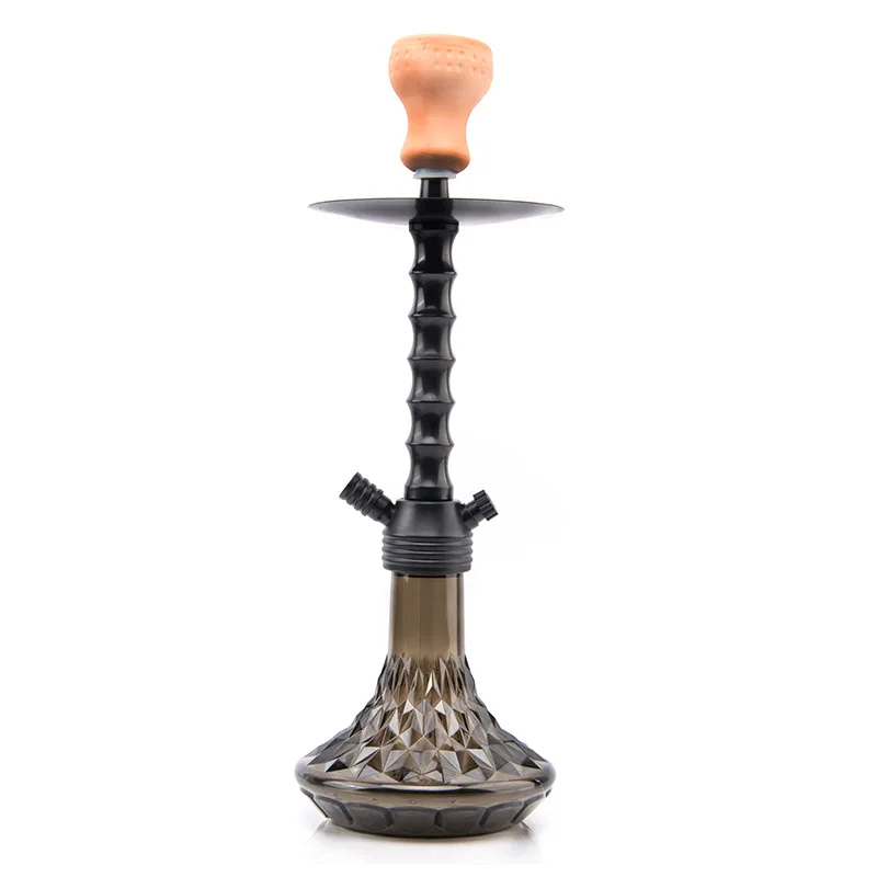 Heght:51cm Acrylic Shisha Hookah Set Single Hose Ceramics Bowl with Tray Chicha Nargile Water Pipe Accessories