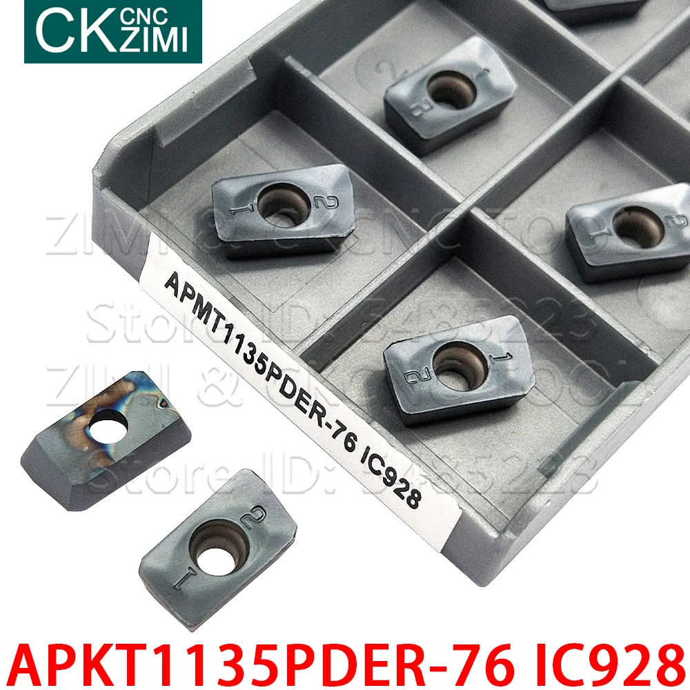 10 APKT1135PDER-76 IC928 APKT 1135 PDER 76 IC928 inserto In Metallo Duro Fresa CNC Indicizzabili Portautensili di Tornitura Strumento APKT Per Acciaio Inox