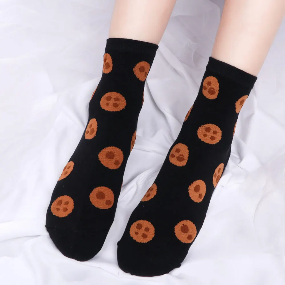 Cute Cartoon Carrot Omelette Cherry Pizza Women Cotton Socks Korean New Sweet Wild Tube Socks Harajuku Sock Fuzzy Sock