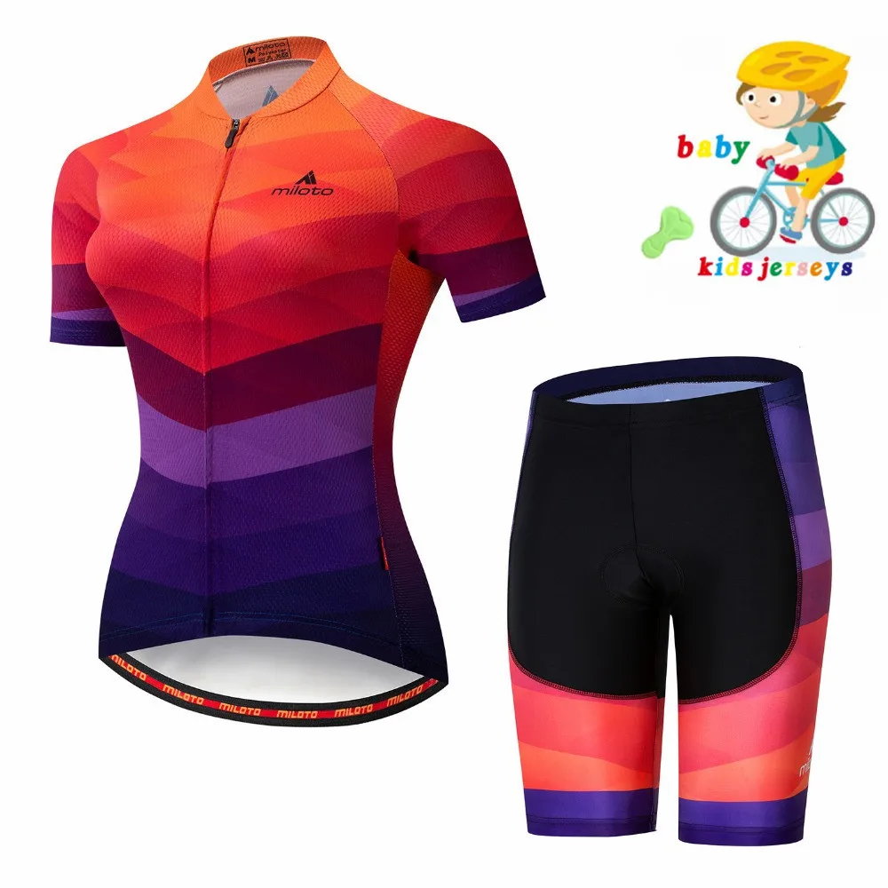 Short Sleeve Cycling Jersey Sets for Children, Breathable Clothing for Girls, Sports Wear for Kids, Summer, 2023