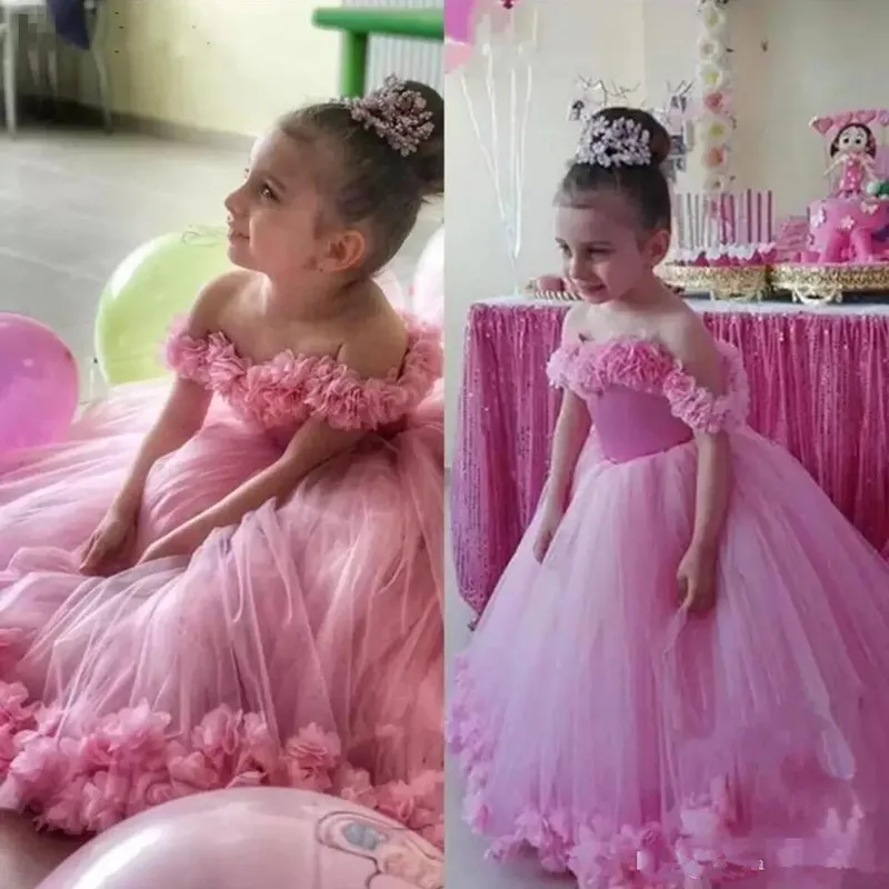 

Ball Gown Flower Girl Dresses 2021 Appliques Crystal Princess Dress For Weddings Pageant Gowns Vestidos De Fiesta