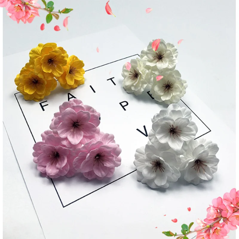 25pcs/pack Soap Flower Artificial Flower Cherry Blossom Handmade Soap Preserved Flower Present Gift for Mother\'s Day Decoration