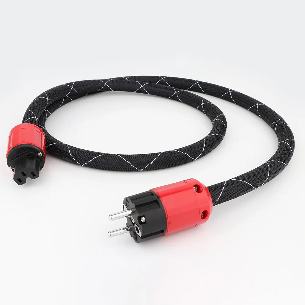 D503AA HI-End Schuko Power Cable OFC Audiophile Power Cord Cable 16mm hifi power cable 15 Amp Power Cable