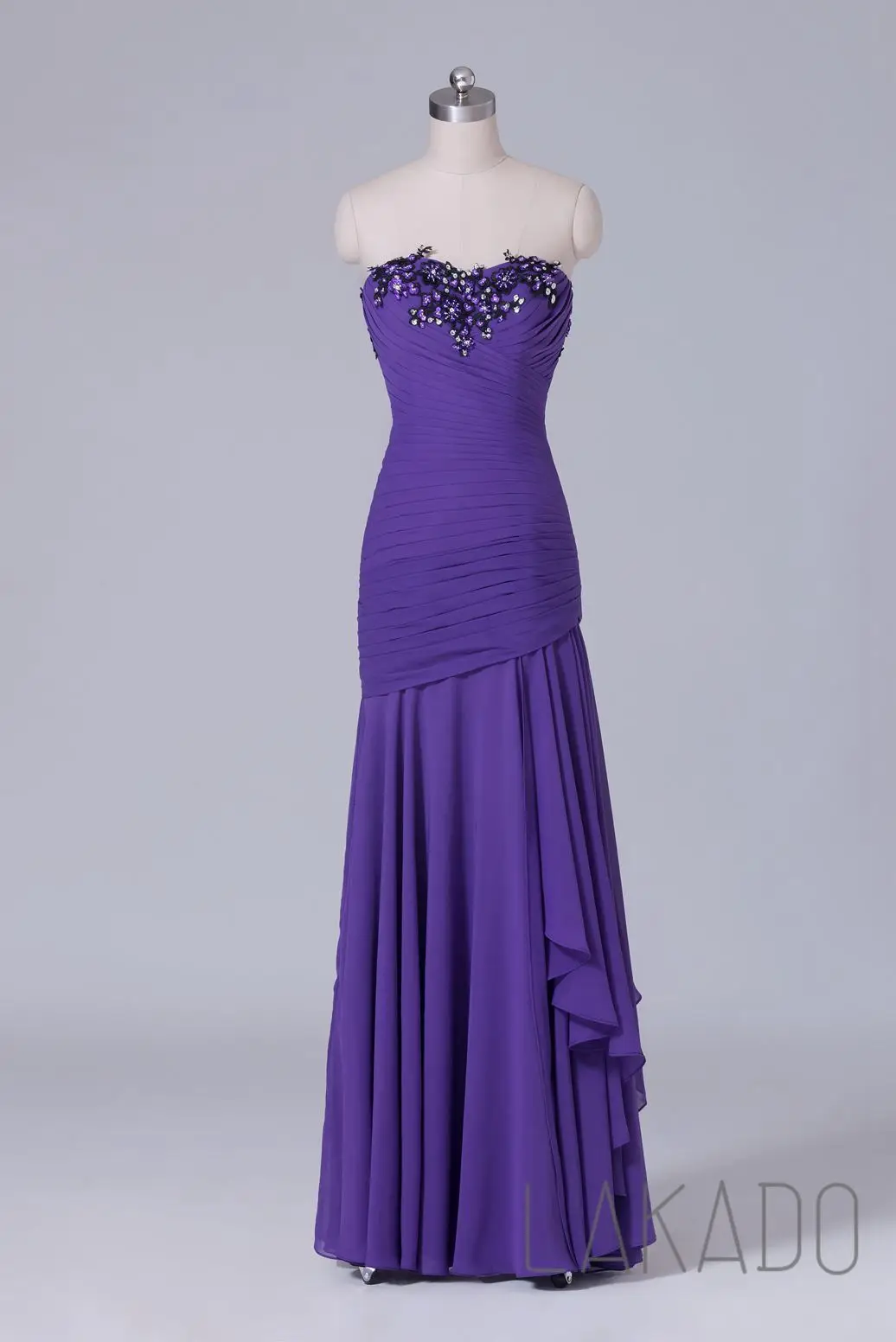 Sweetheart Bridesmaid Dress Regency Purple Mermaid Wedding Party Dress Real Photo