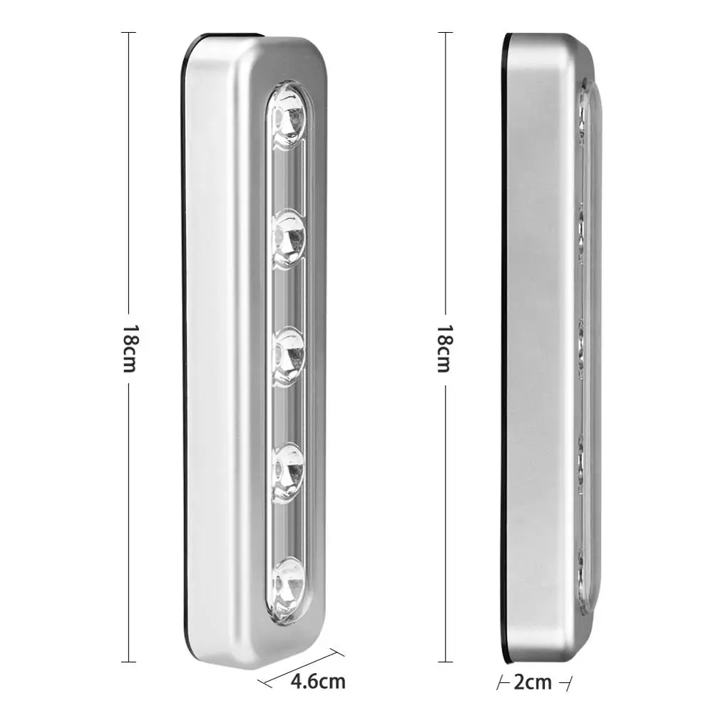 5 LED アンダーキャビネットクローゼットライトワイヤレスナイトライトワードローブ階段キッチン寝室ナイトランプ引き出しライター