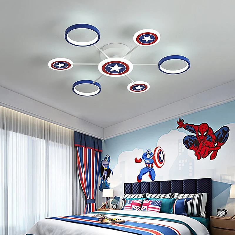 Captain children\'s lamp modern led chandelier bedroom boy girl children\'s room home decoration 90-260V ceiling chandelier