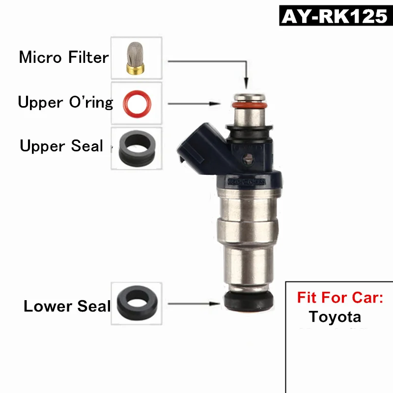 Free shipping 4sets for Toyota Tercel 3E engine 1.5L fuel injector repair kit 23250-11010/23070-11010/23250-15010/23209-11090