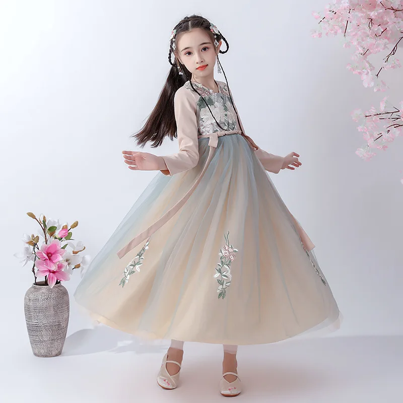 หญิง Hanfu Cheongsam Chi-Pao หญิงชุดใหม่ปีเจ้าหญิงเด็กชุดแต่งงานเด็ก Vestido สวมใส่