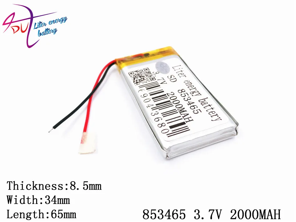 Batterie lithium-ion 3.7 polymère, 2000 V, 853465 mAh, pour tablette, pc,POWER BANK,pipo,cube, téléphone portable