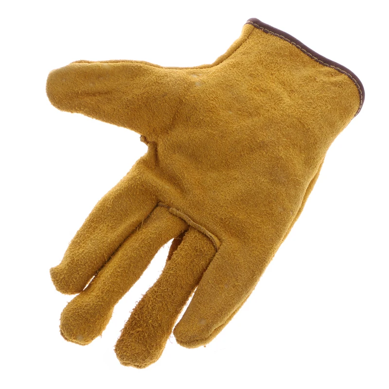 Guantes Protectores de seguridad de piel de vaca, 1 par, soldador, reparación de trabajo, resistentes al desgaste