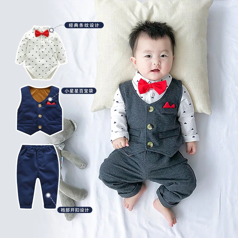 

Children clothing suit spring baby boy outfit suit baby gentleman one-year-old costume kids Summer new boys clothes sets