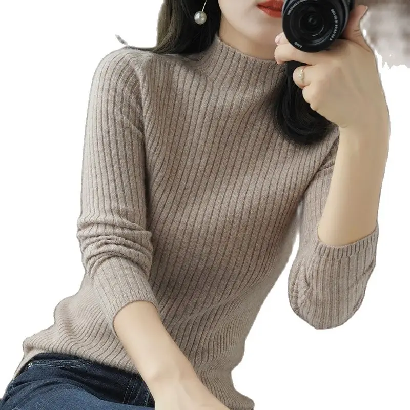 

Turtleneck knit Sweater Pullover Female Autumn Winter Long Sleeve Knitted Women Sweaters Slim Tight Base Sweater Mujer Feminina