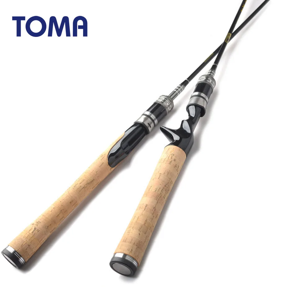 TOMA Carbon Fiber Fishing Rods Spinning Lure Rod 2 Section 1.8m 602UL Travel Rod Casting Lure Weight 1.5-5g Solid Carbon Tip