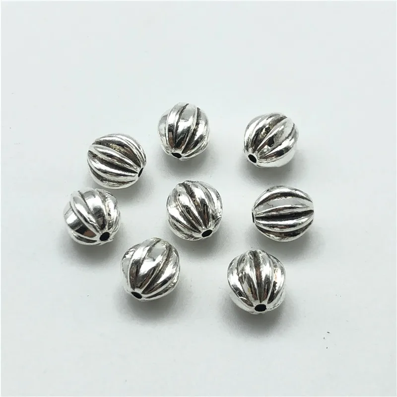 10pcs metal 10mm striped round beads jewelry making DIY handmade bracelet necklace earring accessories material wholesale