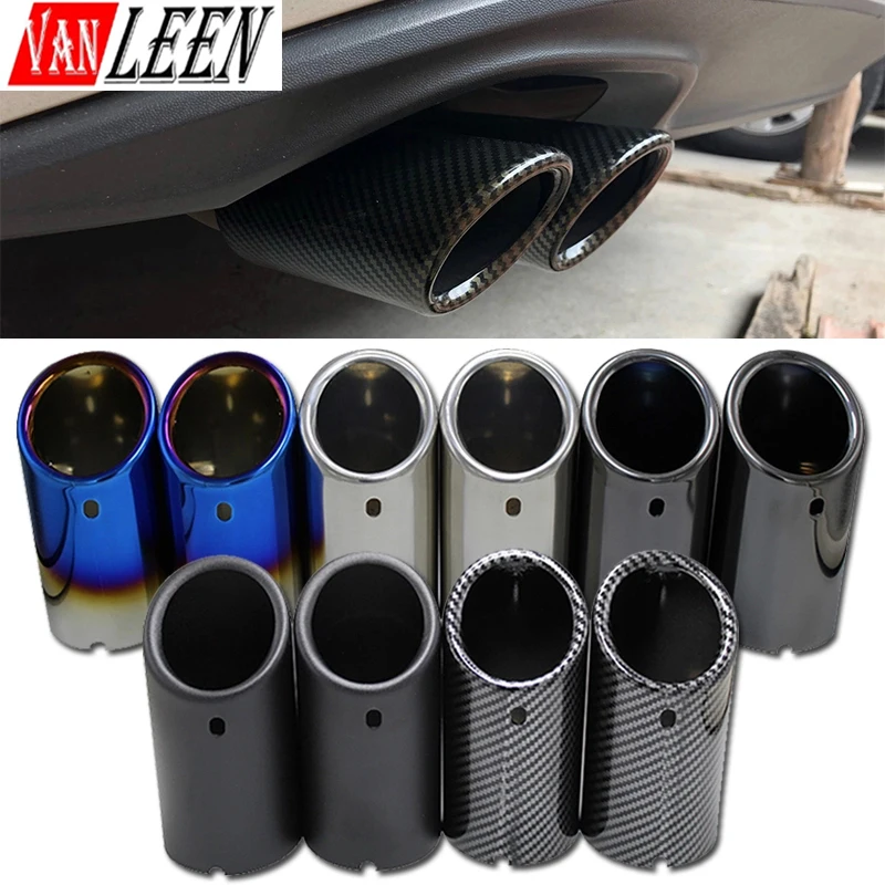 Stainless Steel Exhaust Silenciador Dica Tubo, Car Styling, Auto Acessórios, VW, Volkswagen Jetta, MK6, 1.4T, Golf 6, Golf 7, MK7, 1.4T