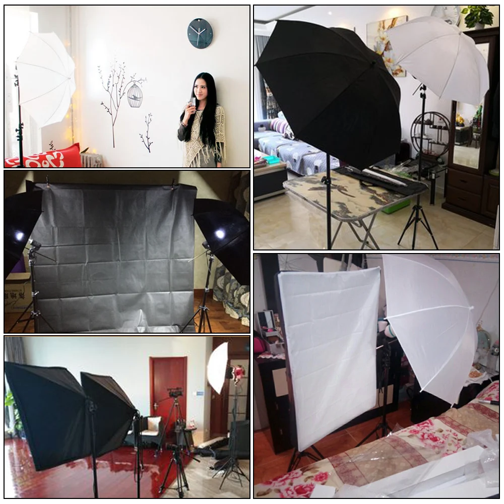 Photography Lighting Kit 2x3M Photo Background Backdrops Soft Umbrella Softbox Light Stand  Portable Bag For Photo Studio Shoot