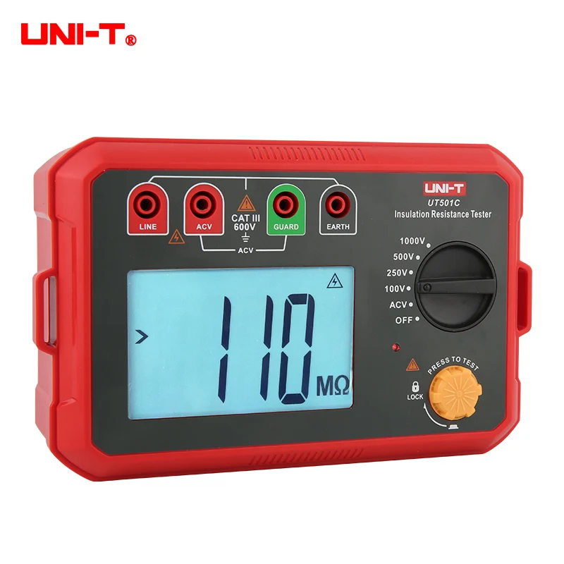 UNI-T UT501C 1000V 2500V  Digital Earth Ground Insulation Resistance Tester Professional Megohmmeter Ohm Meter