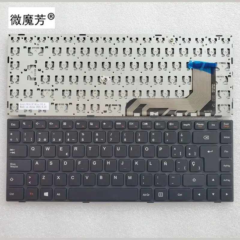 

laptop keyboard SP for Lenovo 100-14iby 9Z.NCMSN.01E 5N20H47053 PK131EQ1A15 NSK-BS0SN black notebook