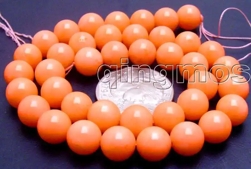 Qingmos Genuin 9-10mm Round Natural Pink Coral Loose Beads for Jewelry Making Supplies DIY Necklace Bracelet Earring Strands 15