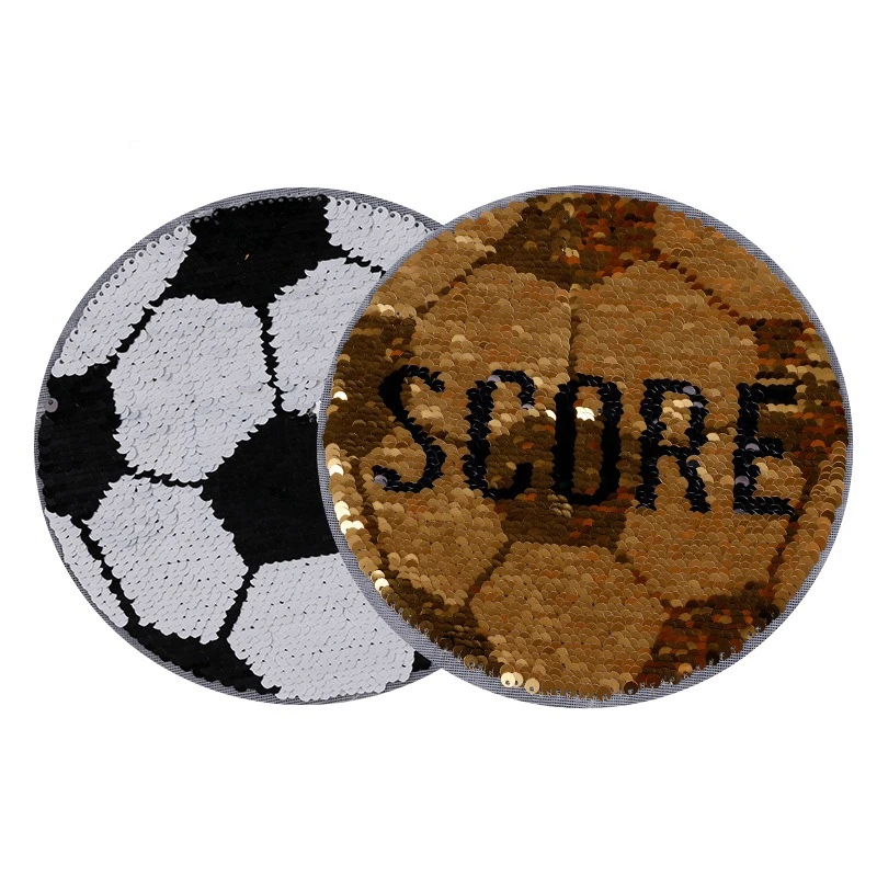 Large Football Applique reversible Sequins Score Letter Sewing Patches for Clothes DIY for girt T shirt transfers fashion Patch