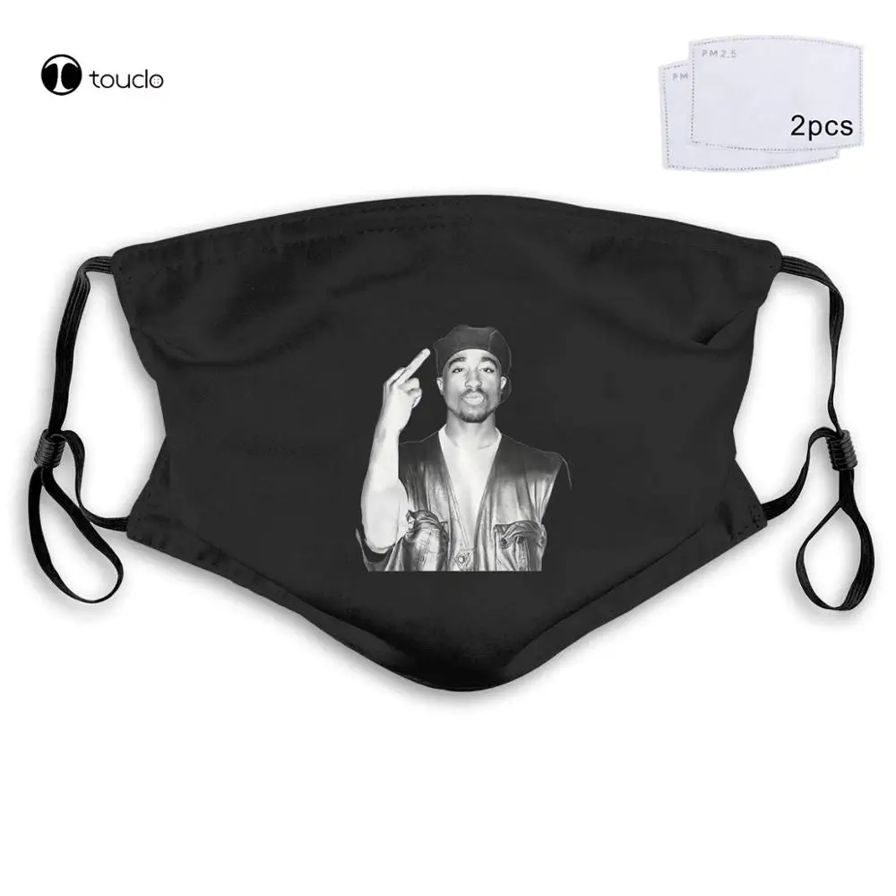 Tupac Finger Face Mask Filter Pocket Cloth Reusable Washable