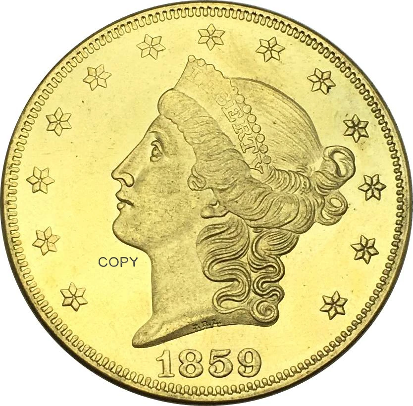 UNITED STATES COINS Liberty Head 1859 Brass Gold Copy Coin