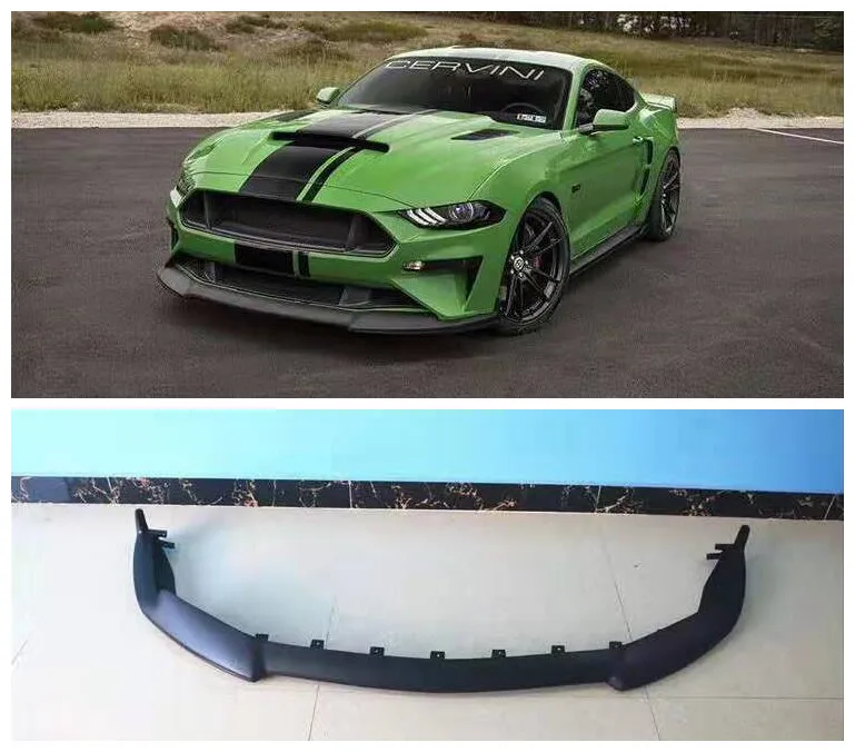 Car ABS Black Front Bumper Lip Spoiler Auto Car Diffuser Fits For Ford Mustang 2018 2019