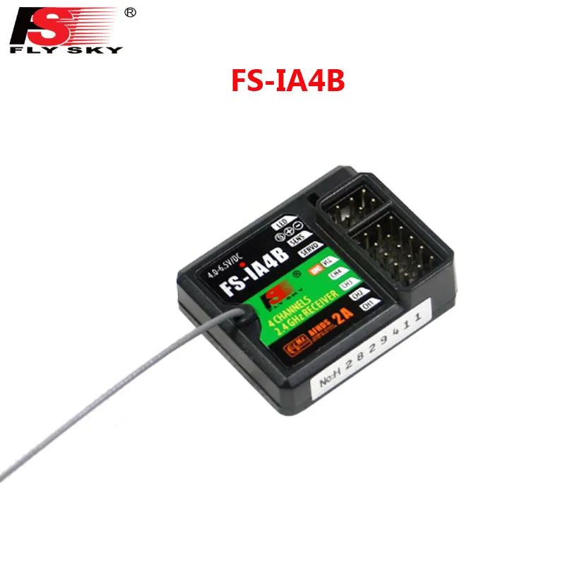 FlySky FS-IA4B 2.4G 4CH Receiver for  FS i4 i6 i10 iT4S Transmitter Support Data Backhaul PPM Output iBus Port for RC Car Boat