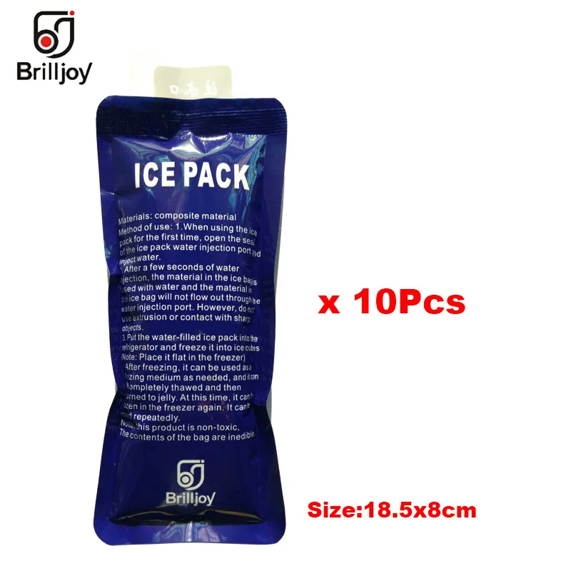 Brilljoy Ice Packs 10 sztuk wysokiej jakości wielokrotnego użytku upgrade150ML Gel Ice Pack/Cooler Bag do przechowywania żywności, pikniku, worka na lód medyczny