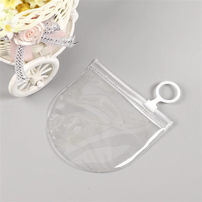 StoBag 10pcs Ring Zipper Ziplock Bag Custom Clear Plastic PVC Packaging Bag For Jewelry/Cosmetic Storage Transparent Waterproof