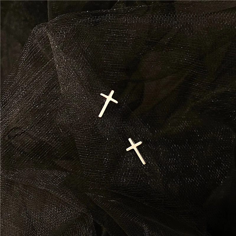 1 Stück Männer Frauen Punk Gothic Kreuz Übertrieben Klassische Metall Christian Kette Tropfen Baumeln Ohrringe Straße Hip Hop Schmuck Kpop – Detail 20