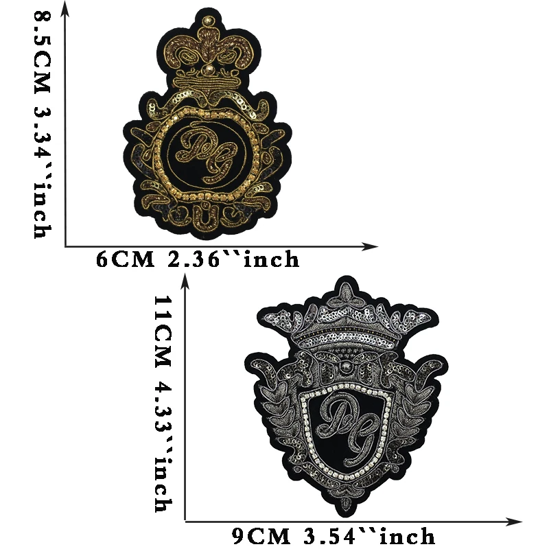 2 sztuk haft cekiny zroszony korona Bee aplikacja Jean Jackethat ozdobne łaty akcesoria do szycia naszywki na ubrania