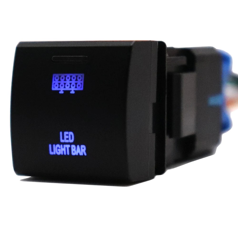 New Dash Push Button Switch 12V Blue LED Light 22 x 22mm for Toyota Camry Hiace Corolla RAV4 Land Cruiser Prado 150 Series Altis
