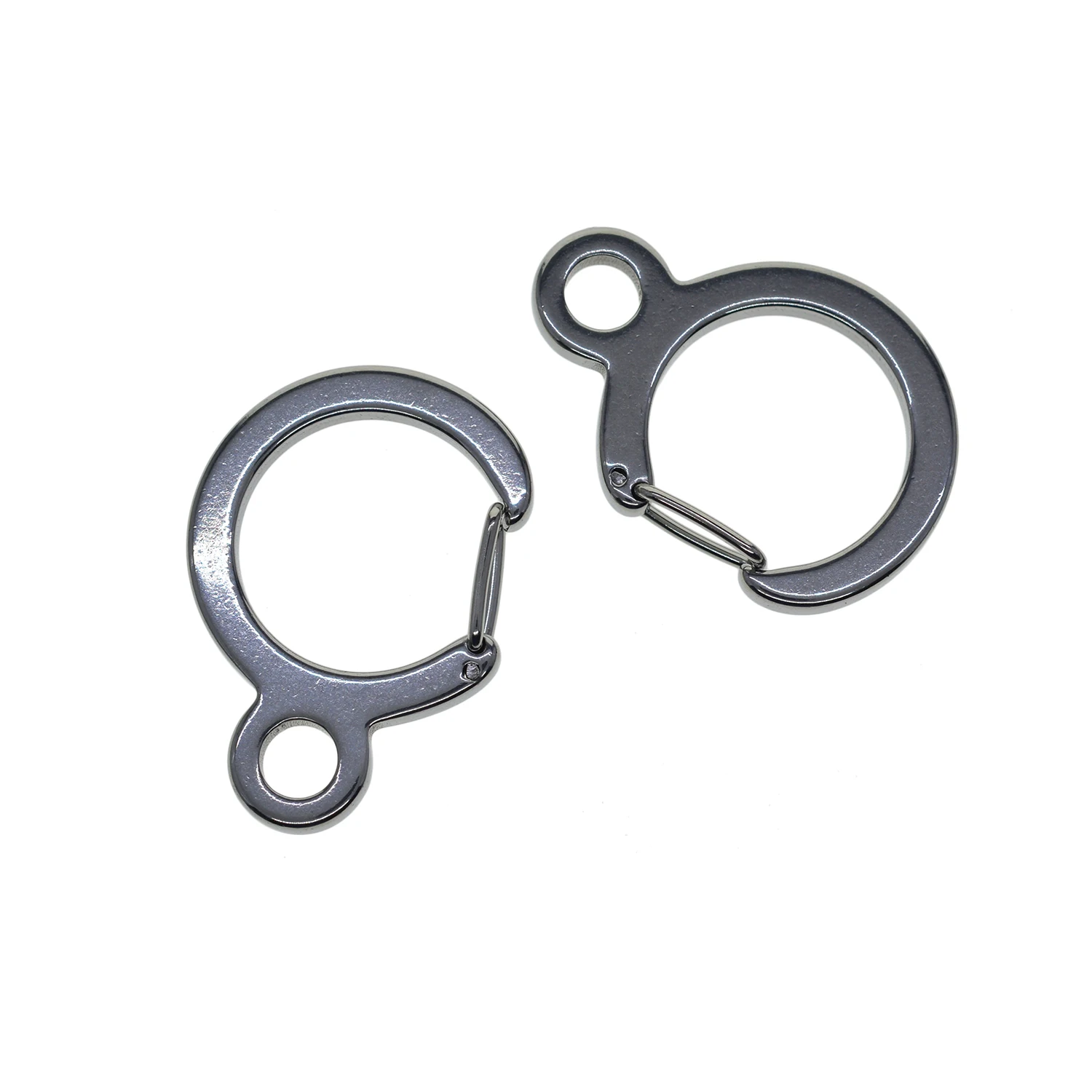 super strong Unique Q creative Fine biker stainless steel spring snap clip hook Carabiner Keyring Keychain clasp FOB EDC