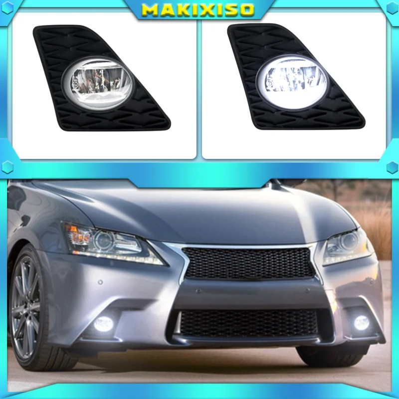 

2Pcs Car Fog Lights Lamps For Lexus GS350 GS450h F Sport Model 2013-2015 Grilles Led Bumper with Switch Set light