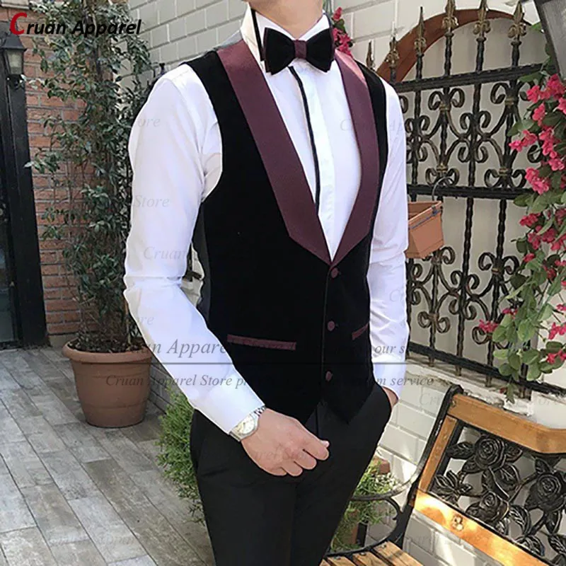 Formal  Fashion Luxury Wedding Men\'s Vest Suit Waistcoat Sleeveless Jacket Custom Made Slim Shawl Lapel Groom Best Man Tuxedo