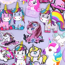 Cute Cartoon Animal Patch Iron On Patches For Clothing Stickers Unicorn Embroidery Patches On Clothes Applique For Clothes Badge