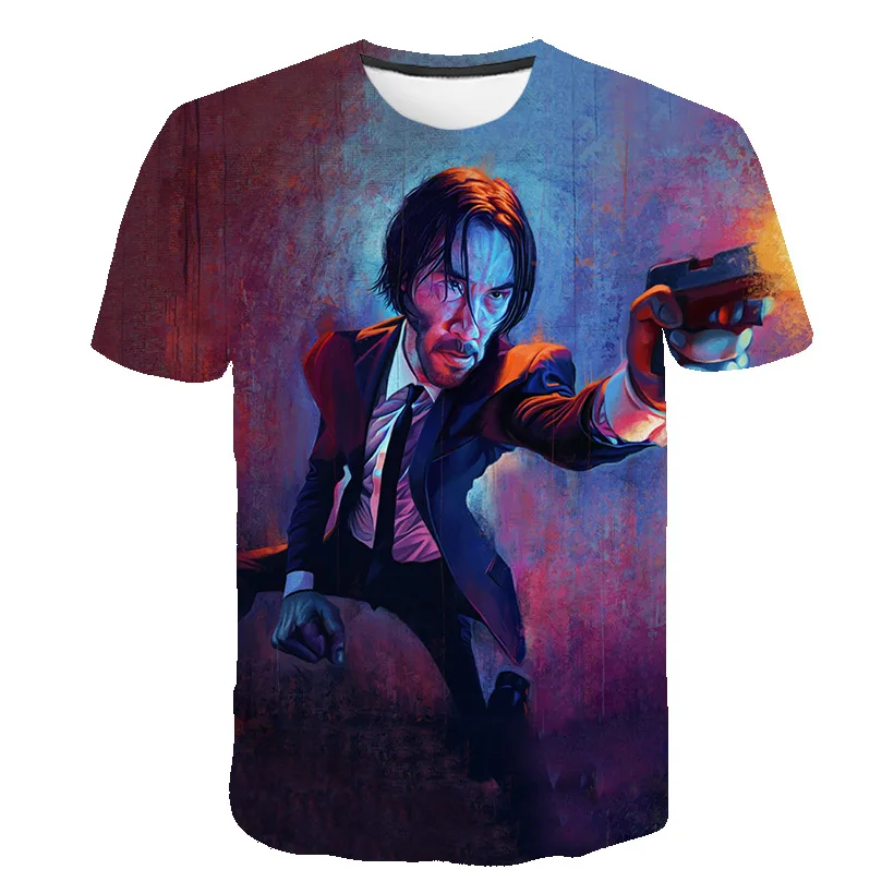 T-Shirt John Wick the Boogie Man Movie 3d print John Wick: Chapter 3 - Parabellum tshirt o-neck short Keanu Reeves Killer