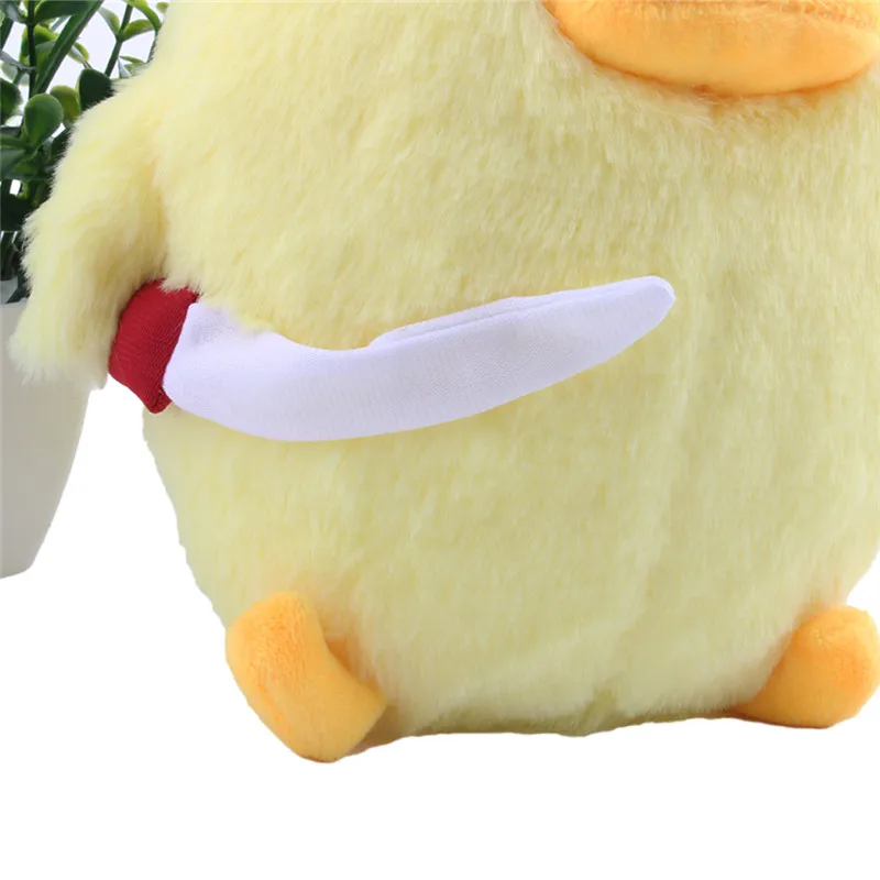 Anatra di cartone animato da 25 cm con coltello peluche simpatico criceto animale farcito bambole di peluche per regalo per bambini