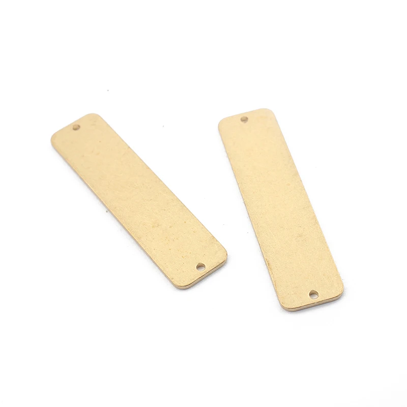 10pcs/lot Raw Brass Rectangle Stamping Blank Bar Pendant Charms For DIY Bracelet Necklace Jewelry Making Supplies