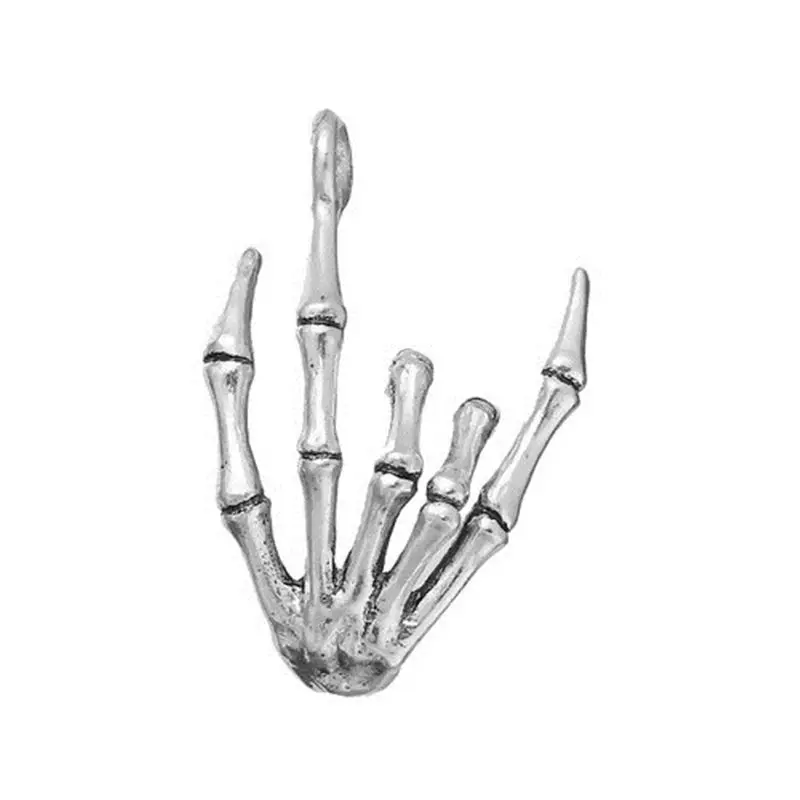 Zinc Alloy Halloween 3D Pendants Anatomical Human Hand Skeleton  Gesture 